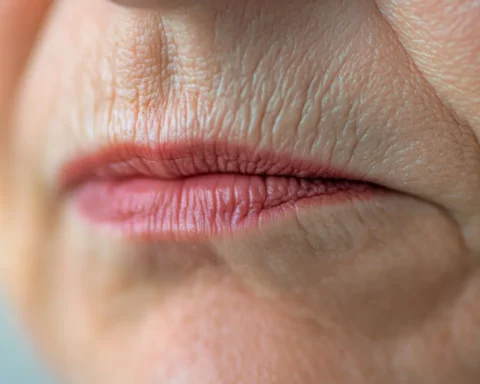 Aging Skin Fine Lines and Wrinkles on a Mature Woman
