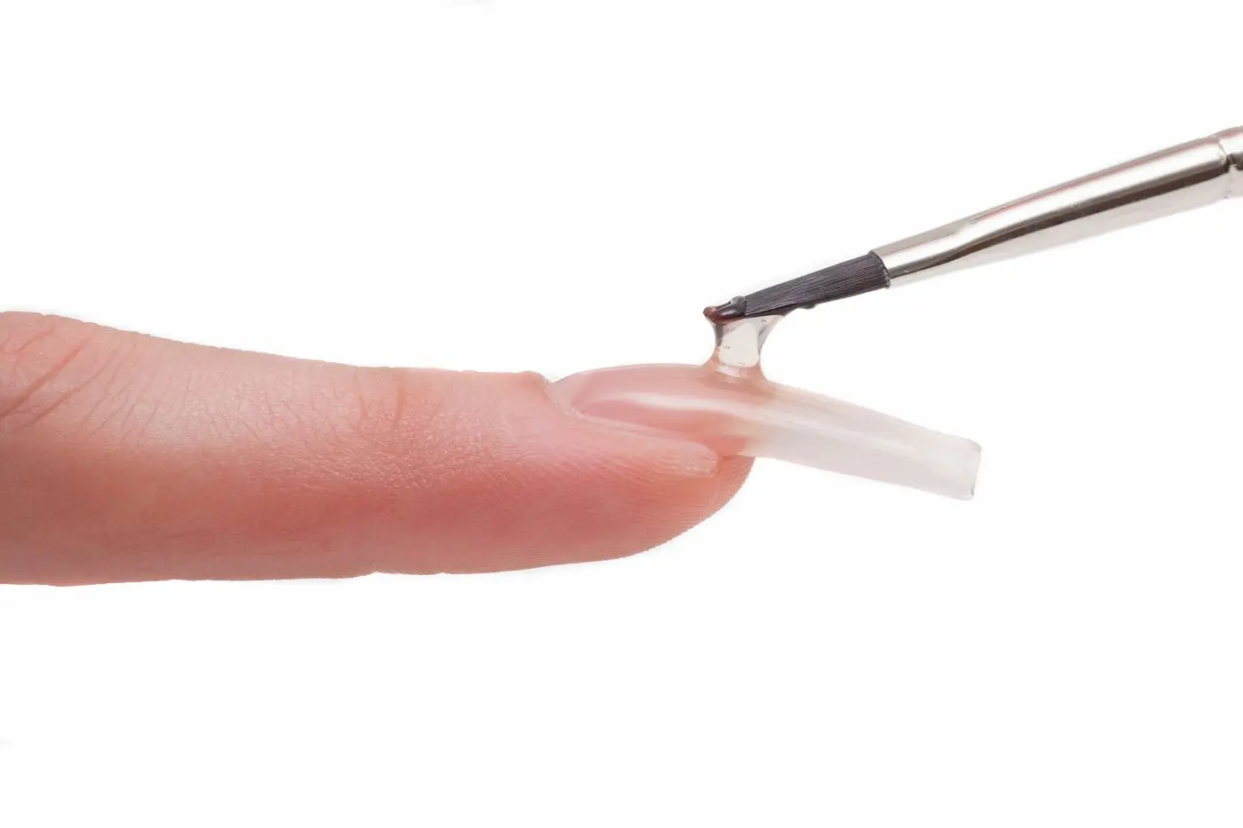 Builder Gel Overlay Being Applied to Nail