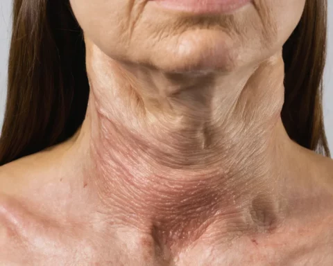 Crepey Neck Skin on a middle aged woman