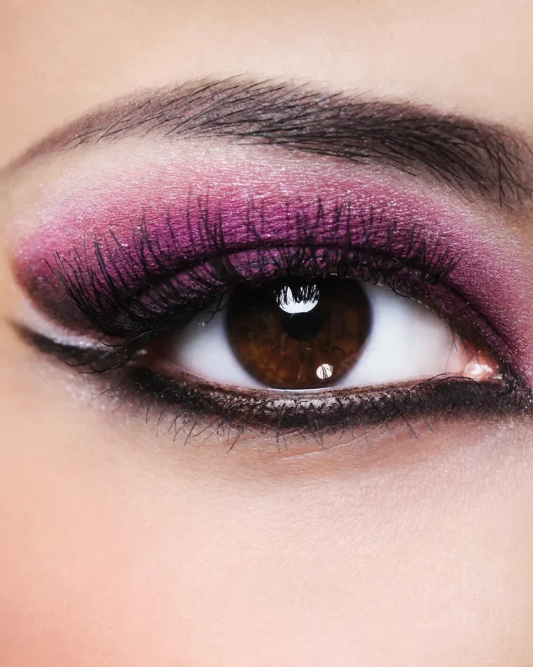 Eyelashes Standing Out in Front of Colored Makeup