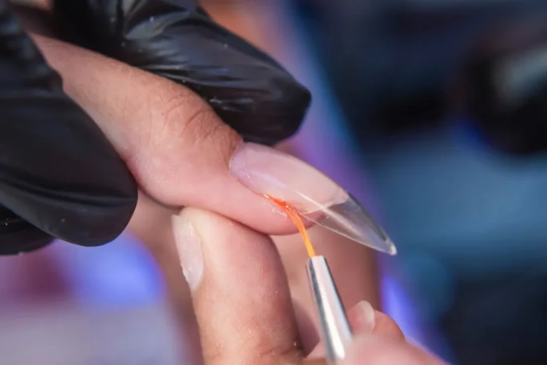 Gel Extension Being Applied to Nail