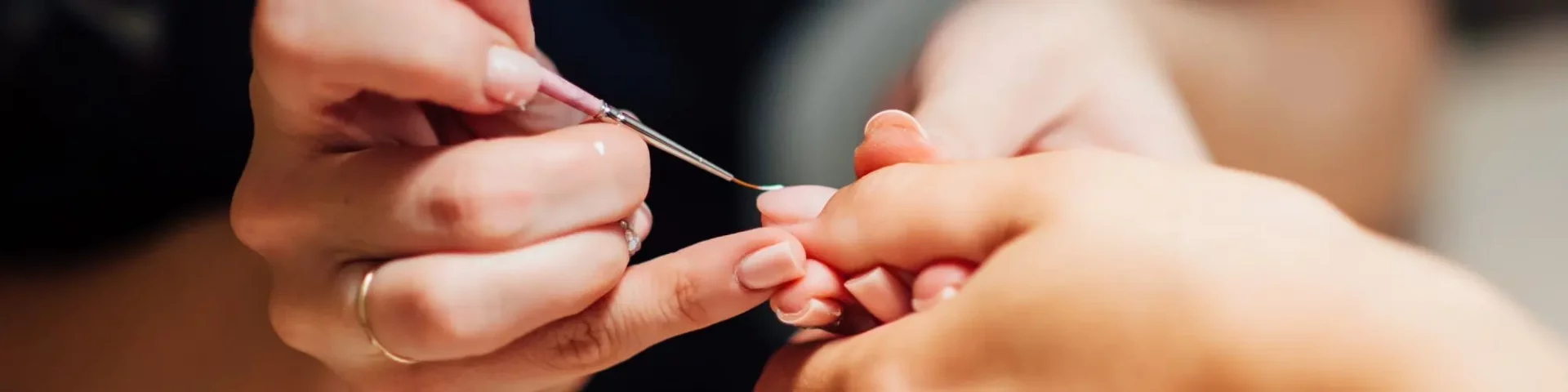 Gel Manicure Being Applied to Nails in a West Edmonton Beauty Salon