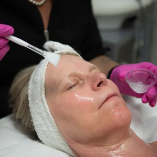 Moisture Locking Mask Being Appled to the Face