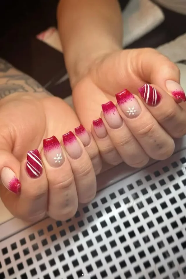 nail salon custom nail art shown by customer