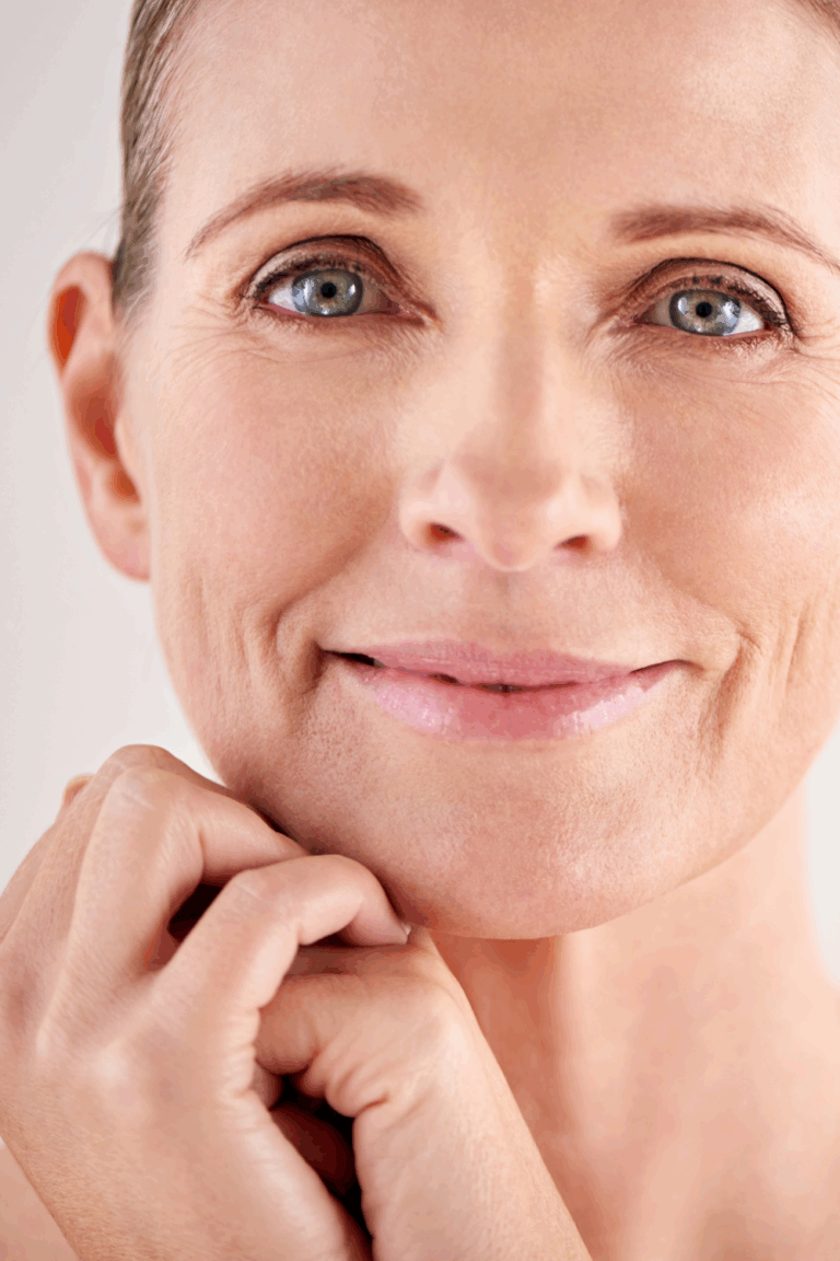 Radiant Glowing Healthy Skin on a Middle Aged Woman