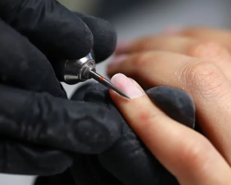 Russian Manicure Being Performed on a Cuticle of a Nail