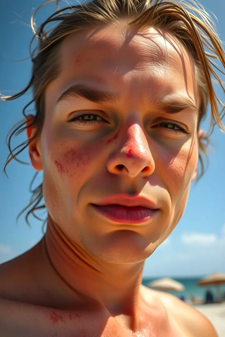 Sun Damaged Skin at the Beach