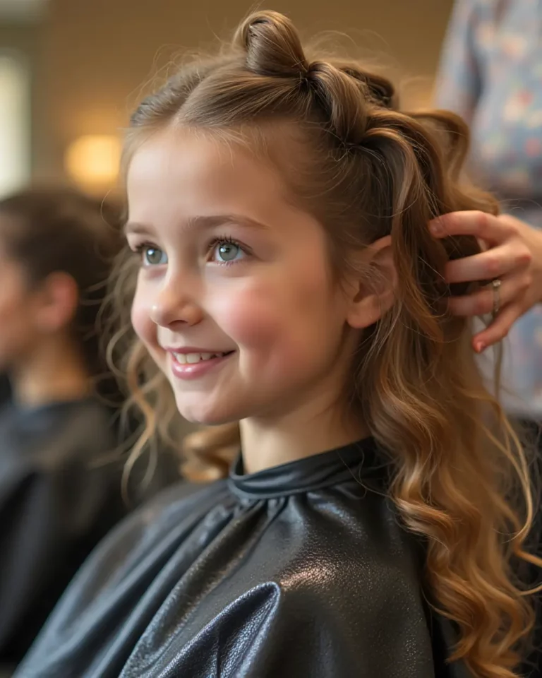 Young Teen Girl Getting a Haircut