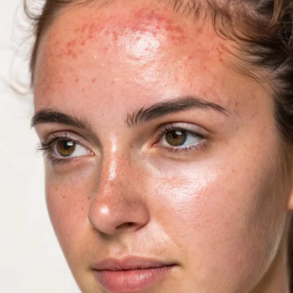 Sun Damaged Skin 1 Young Woman With Sun Damaged Face and Forehead